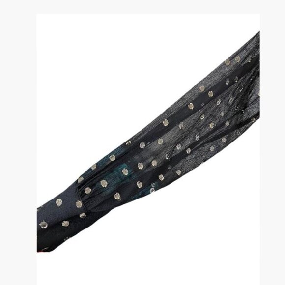 Zara Front-Button Gauze-y Shirtdress with Metallic Accents Size Medium  EUC - Picture 8 of 13